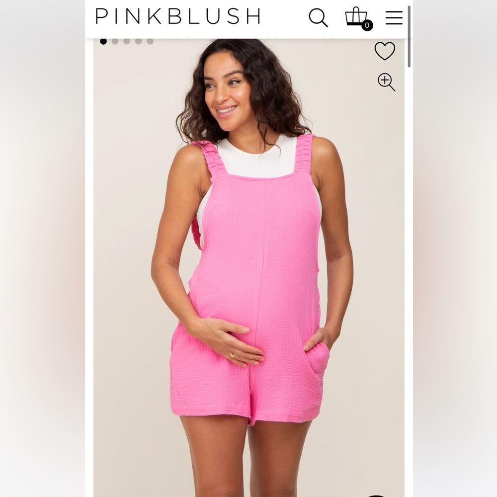 Never worn Pink blush Bubblegum pink maternity romper